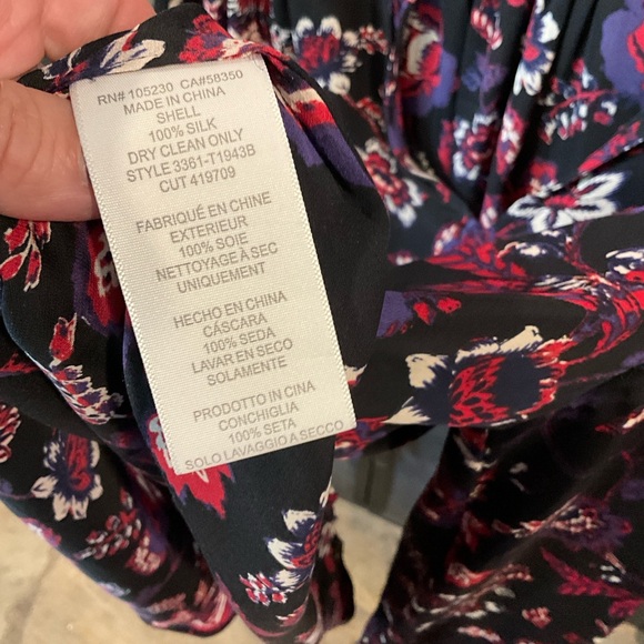 Joie Silk Floral Print Women's Top - Black and Pink - Picture 3 of 3